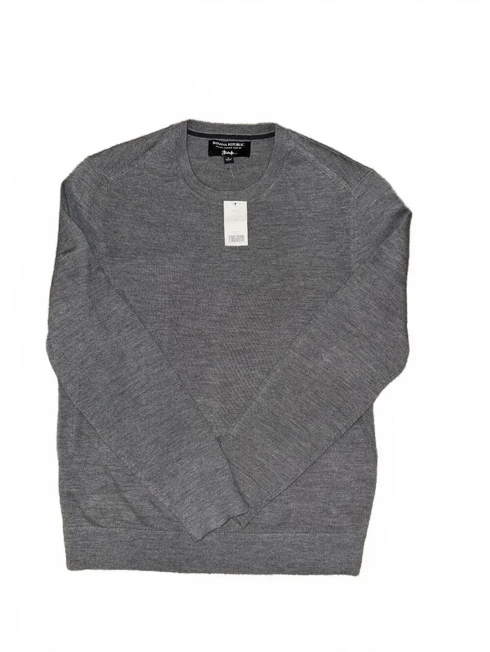 Men’s Banana Republic Italian Merino Yarn grey wool sweater Size M New With Tags